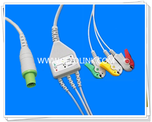 Hellige 10 Pin One Piece ECG Cable
